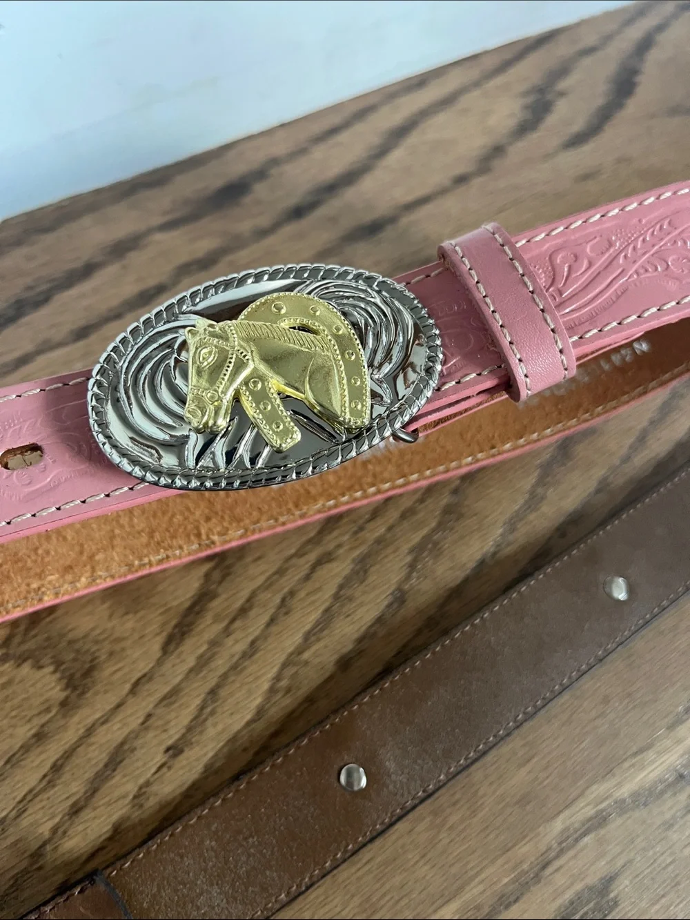 2 Nocona Western-Style Belts with Decorative Buckle size 24